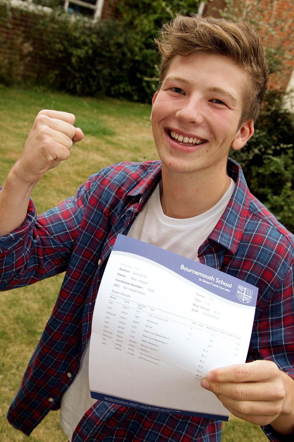 A Level Results Day at Bournemouth School 2014
