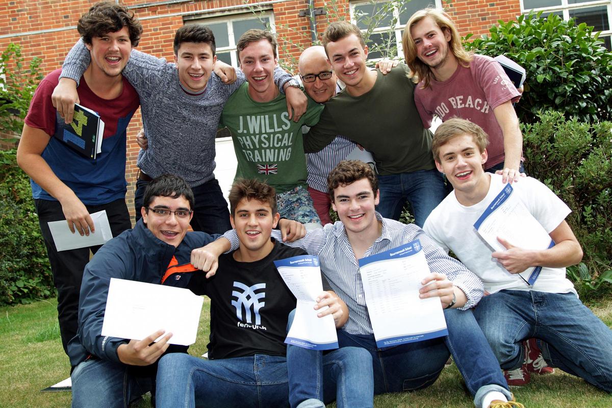 A Level Results Day at Bournemouth School 2014