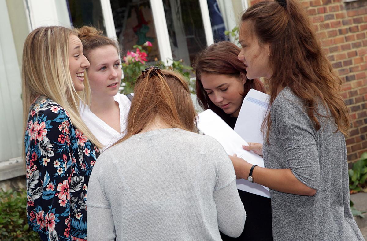 A-Level results day 2014 at Bournemouth School for Girls