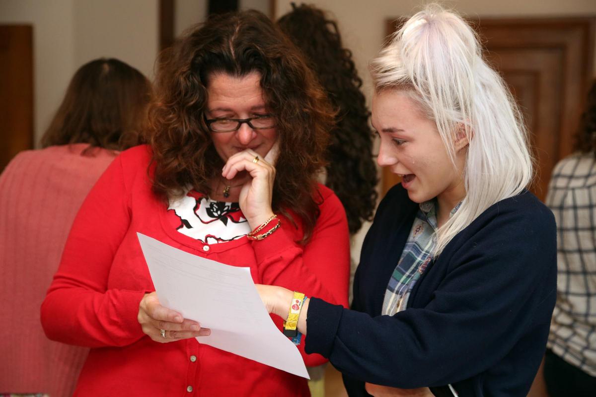 A Level results day 2014 at Talbot Heath School
