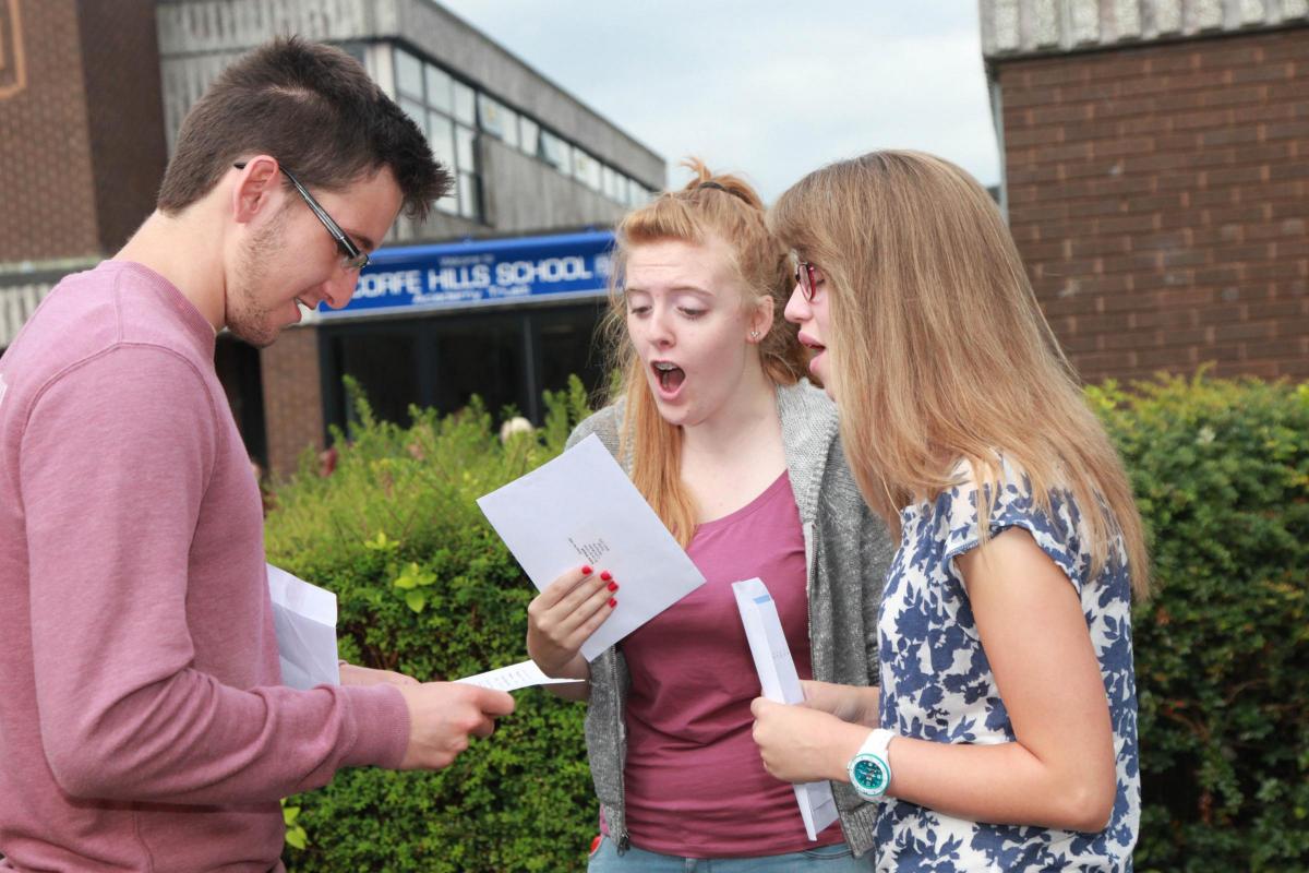 A Level results day 2014 at Corfe Hills School