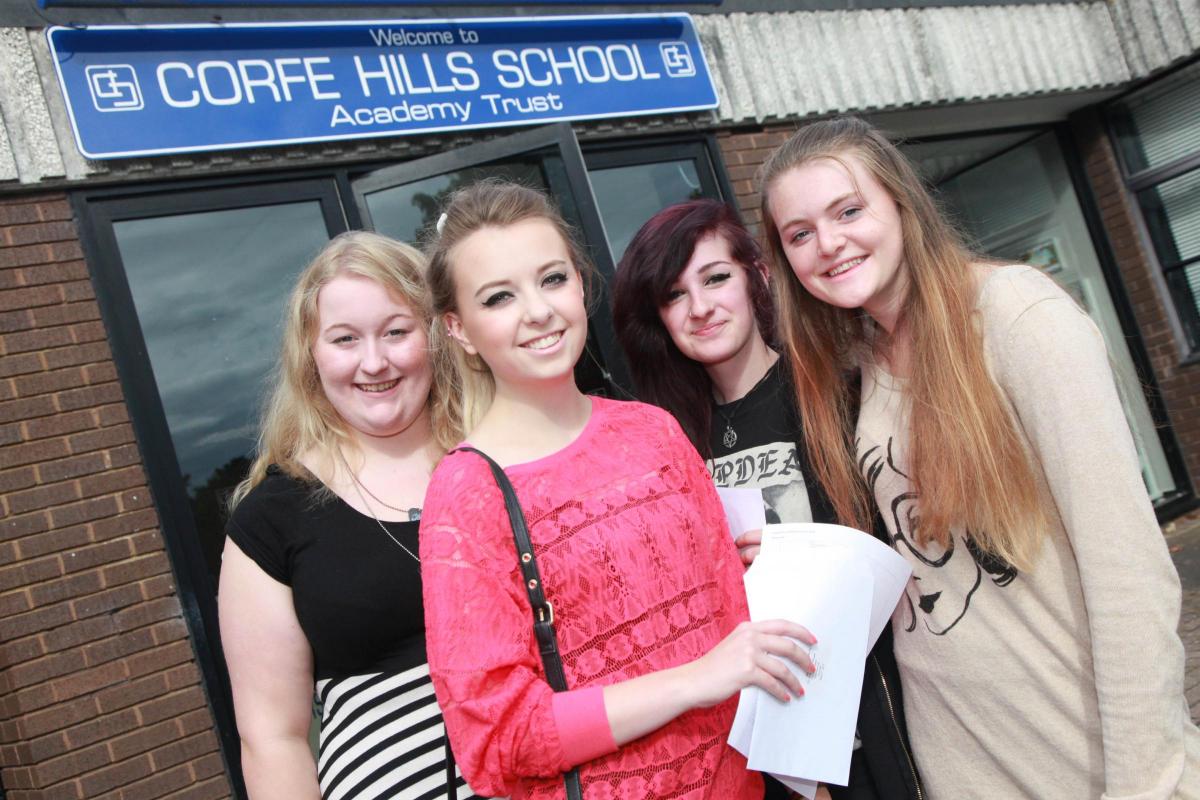 A Level results day 2014 at Corfe Hills School