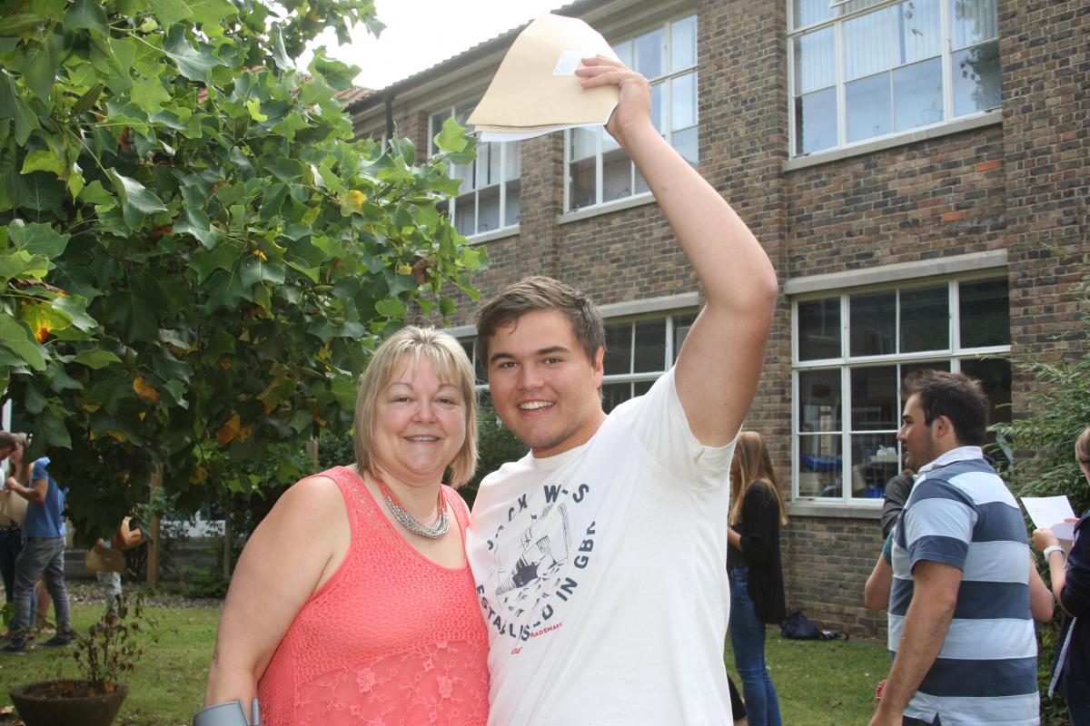 A Level results day 2014 at Highcliffe School