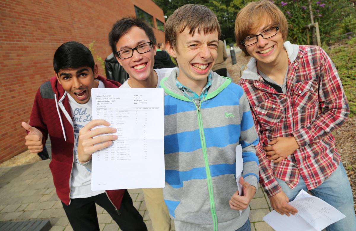 A Level results day 2014 at Poole Grammar School 