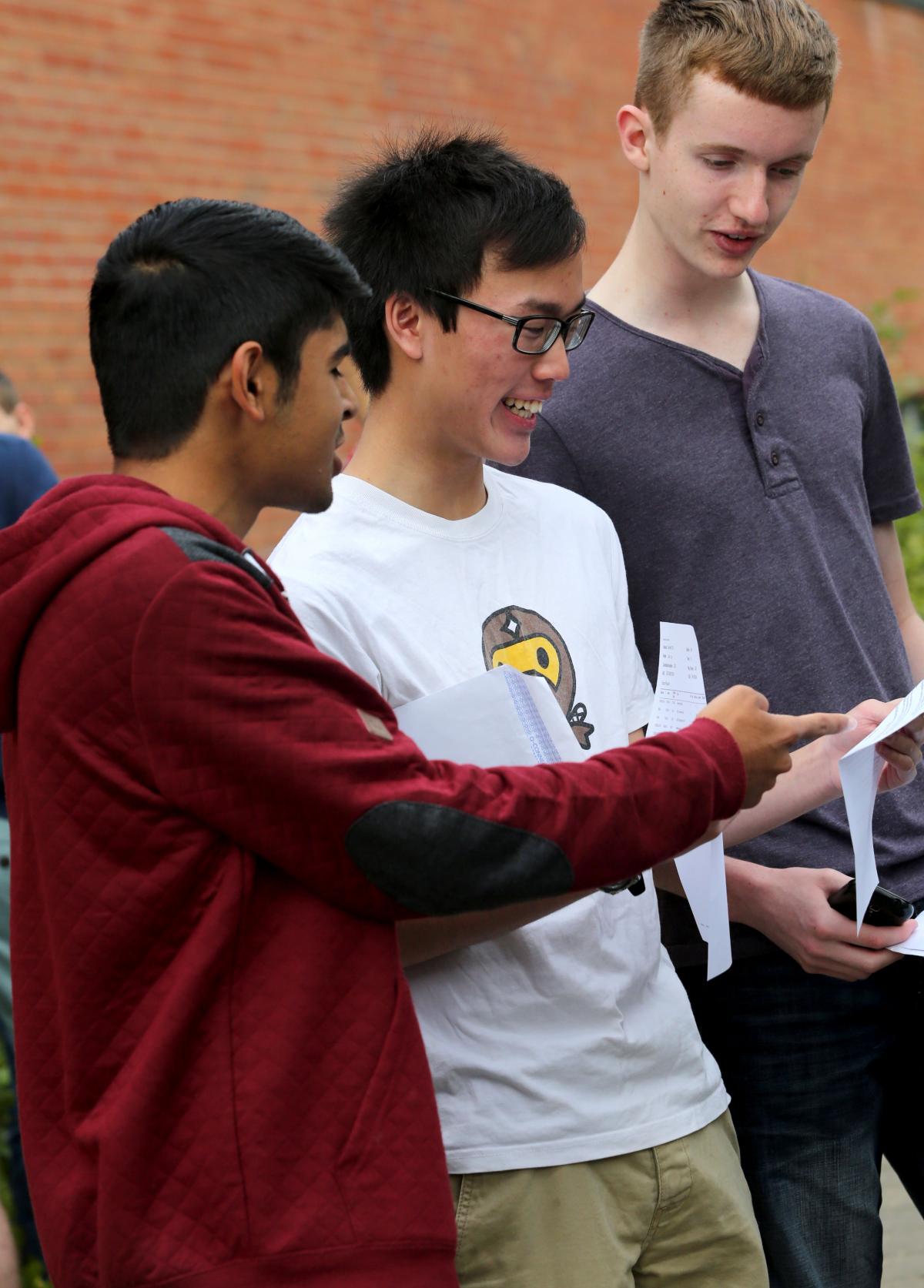 A Level results day 2014 at Poole Grammar School 