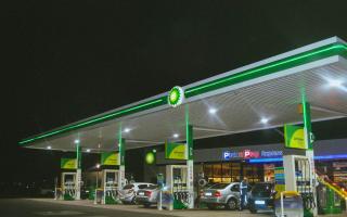 Fuel station stock image