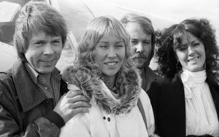 ABBA landing at Hurn Airport  12th Sept 1981.