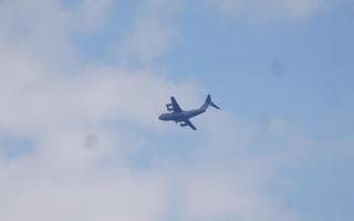 RAF plane seen circling over sea off Bournemouth Pier