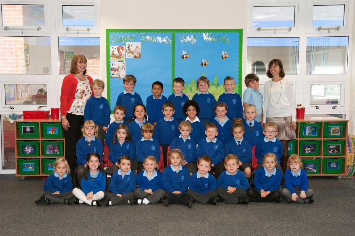 Stourfield Infants School reception class, Lilly Base with TA Claire Christopher, left and teacher Sue Larbalestier.