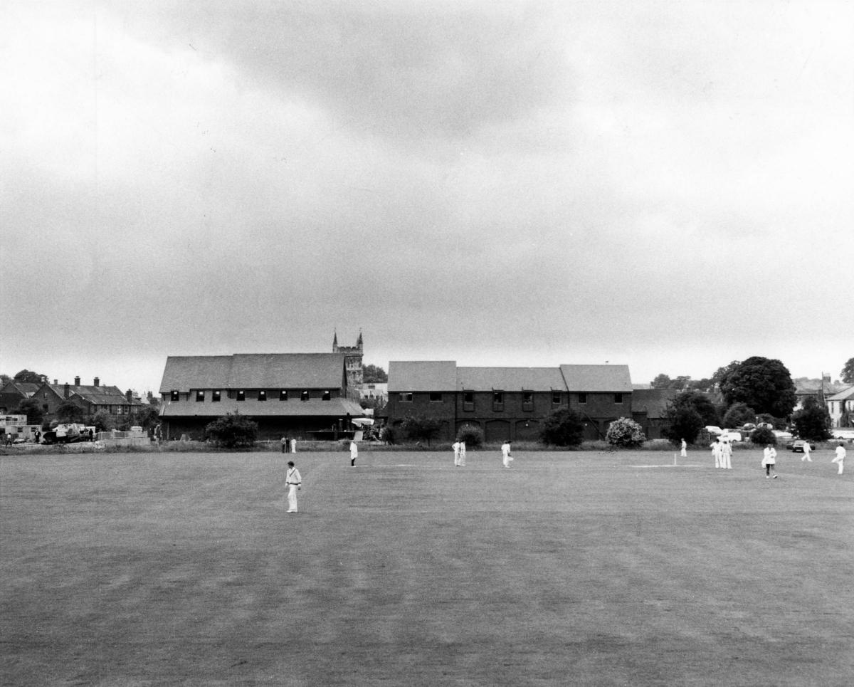 Wimborne cricket  ground  in July 1980. Picture: Kitchenham  Limited.