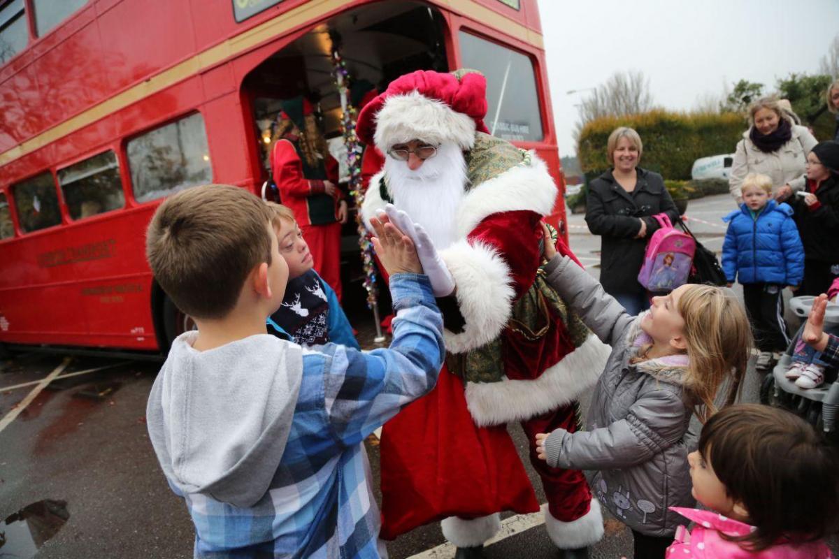 Santa arrives at Stewarts Garden Lands in Christchurch, Saturday November 22, 2014