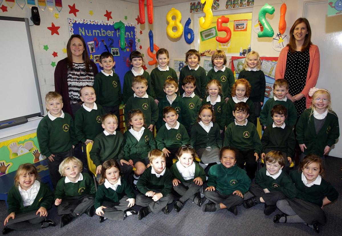 Hedgehogs reception class at Wimborne First School. Pictured are teacher Kerry Hardman, right and TA Louise Berry.