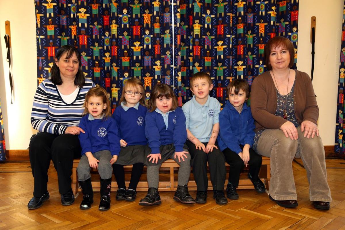 Holly and Hawthorn reception class at Ashley Infant School in New Milton. Pictured are Jenny Welton, right and teacher Catherine Bates.