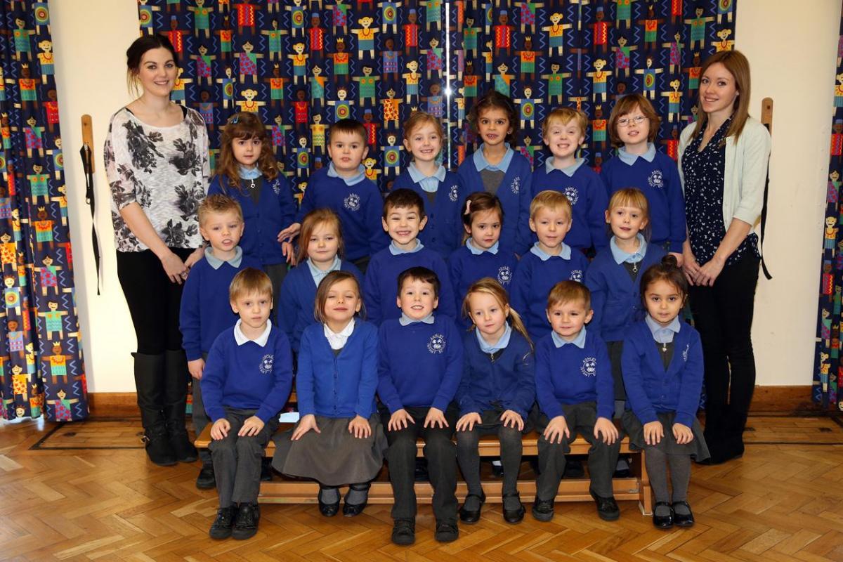Spruce reception class at Ashley Infant School in New Milton. Pictured are teacher Georgia Walsh, left, and TA El Hewett.