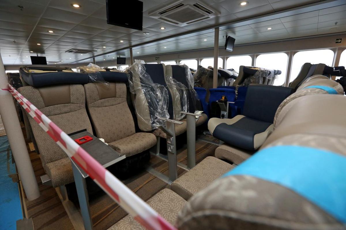 Onboard the Condor Liberation, currently being fitted out at Poole Port ready for its first voyage to the Channel Islands in late March. Pictures by Sally Adams. 