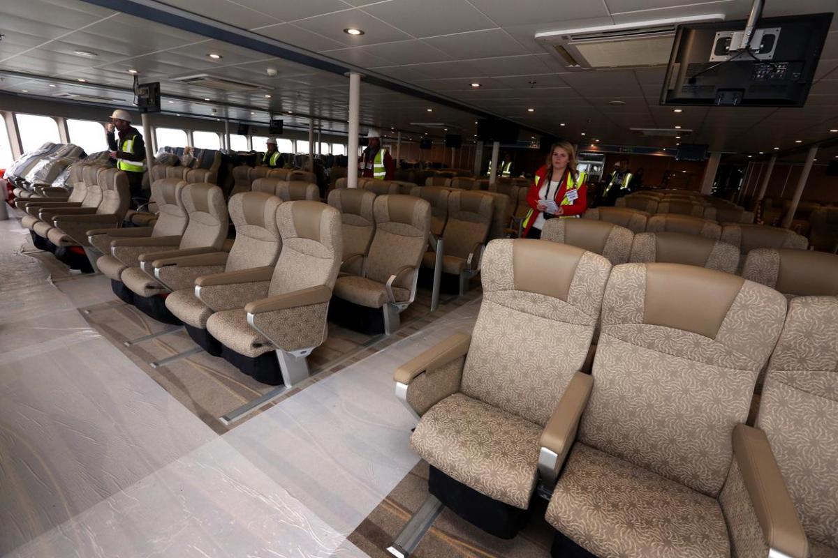 Onboard the Condor Liberation, currently being fitted out at Poole Port ready for its first voyage to the Channel Islands in late March. Pictures by Sally Adams. 