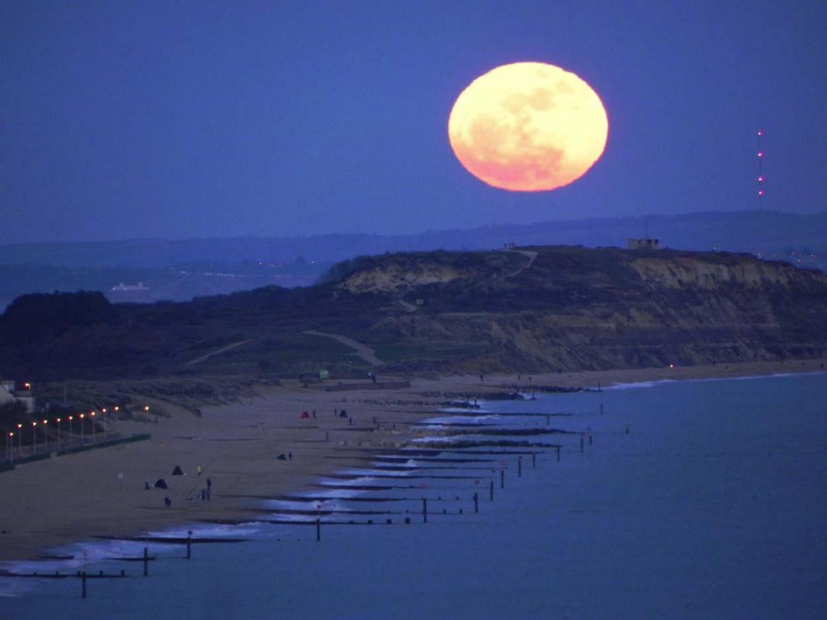 The Supermoon in 2011 over Hengistbury Head as captured by Alec Brooks.