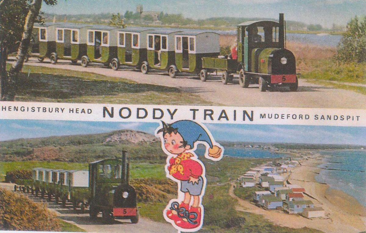 Hengistbury Head Noddy train postcard from 1960s or 70s. Submitted by Martin Huse