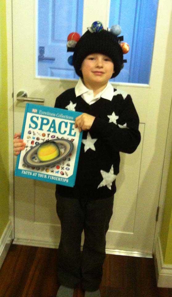 Paddy, aged 5, as the solar system
