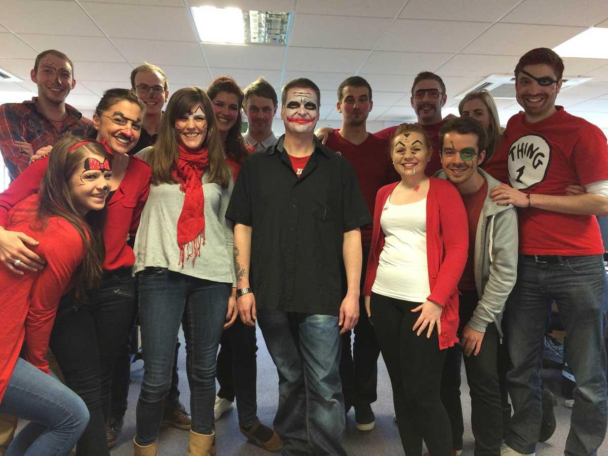 Dental Design in Poole painted their faces for Comic Relief