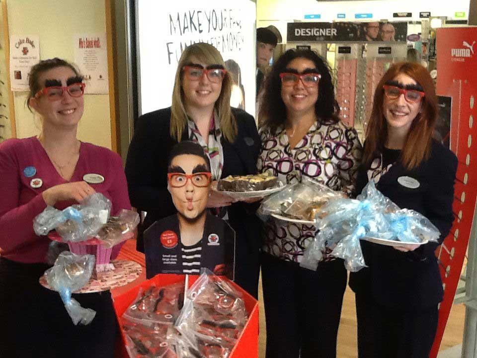 Specsavers staff in Poole sold comedy glasses in store to raise money for Red Nose Day