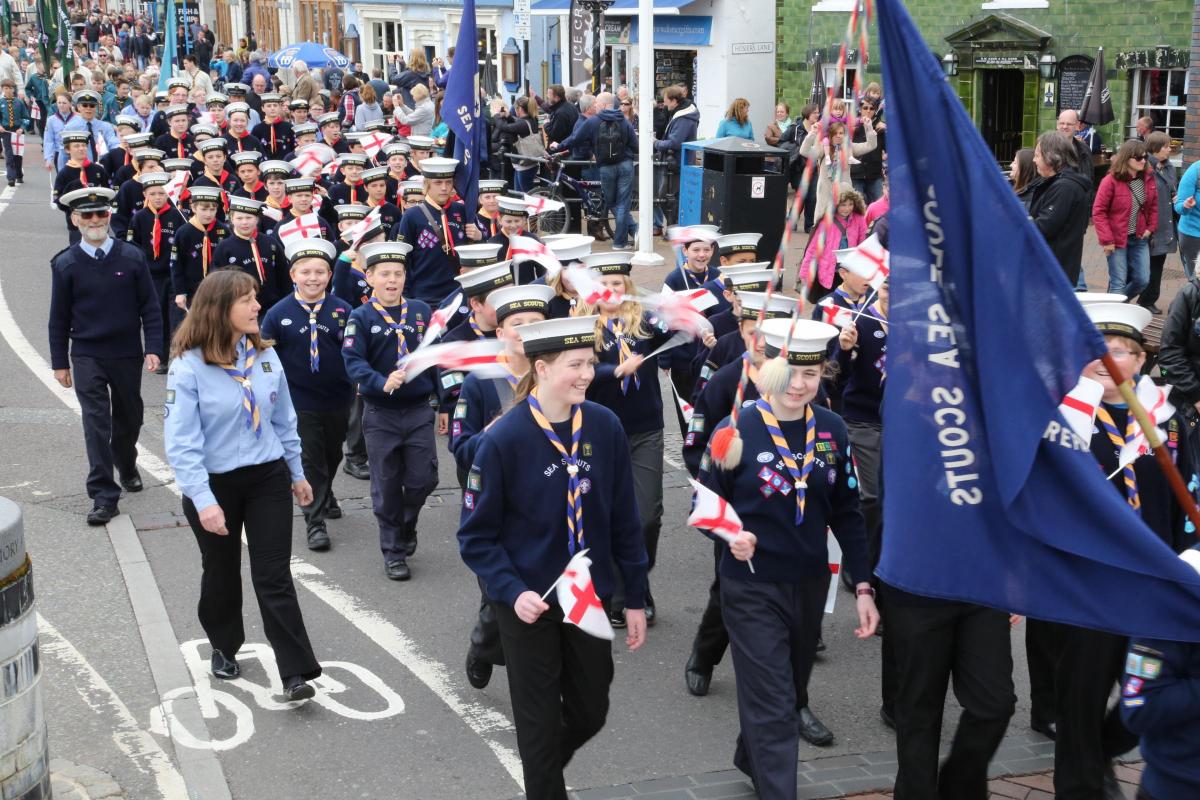 Pictures of the St George's Day scouts parade in Poole by Corin Messer