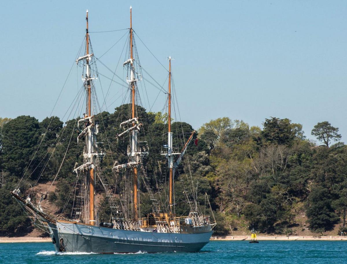 The tall ship Kaskelot leaving Poole harbour taken by Colin Liddle