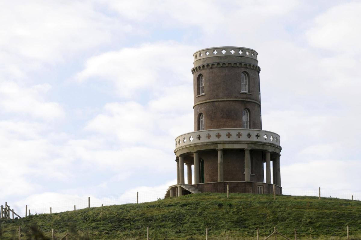 Pictures of Clavell Tower before and after it was rebuilt at Kimmeridge 