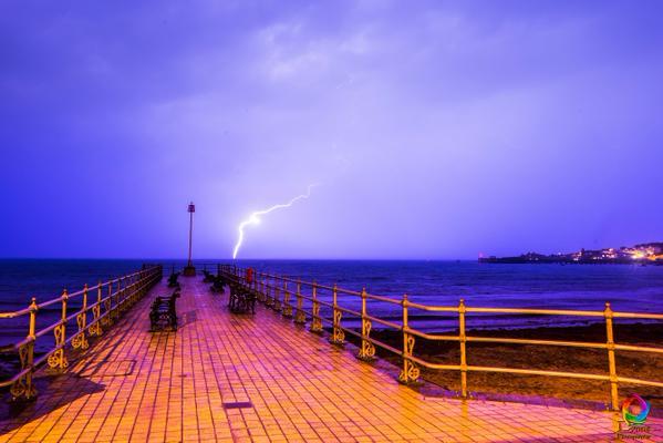 Lightning captured from Swanage Pier by Andy Lyons.