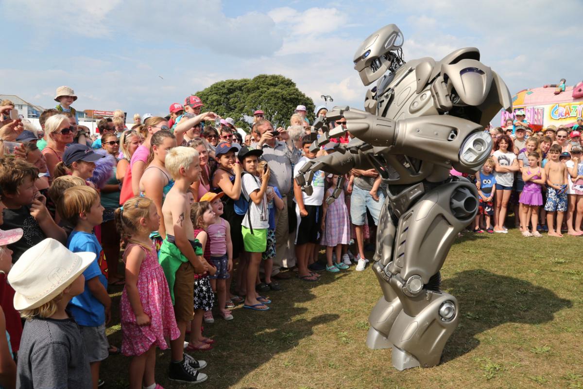 Titan the Robot entertains the crowds in 2014