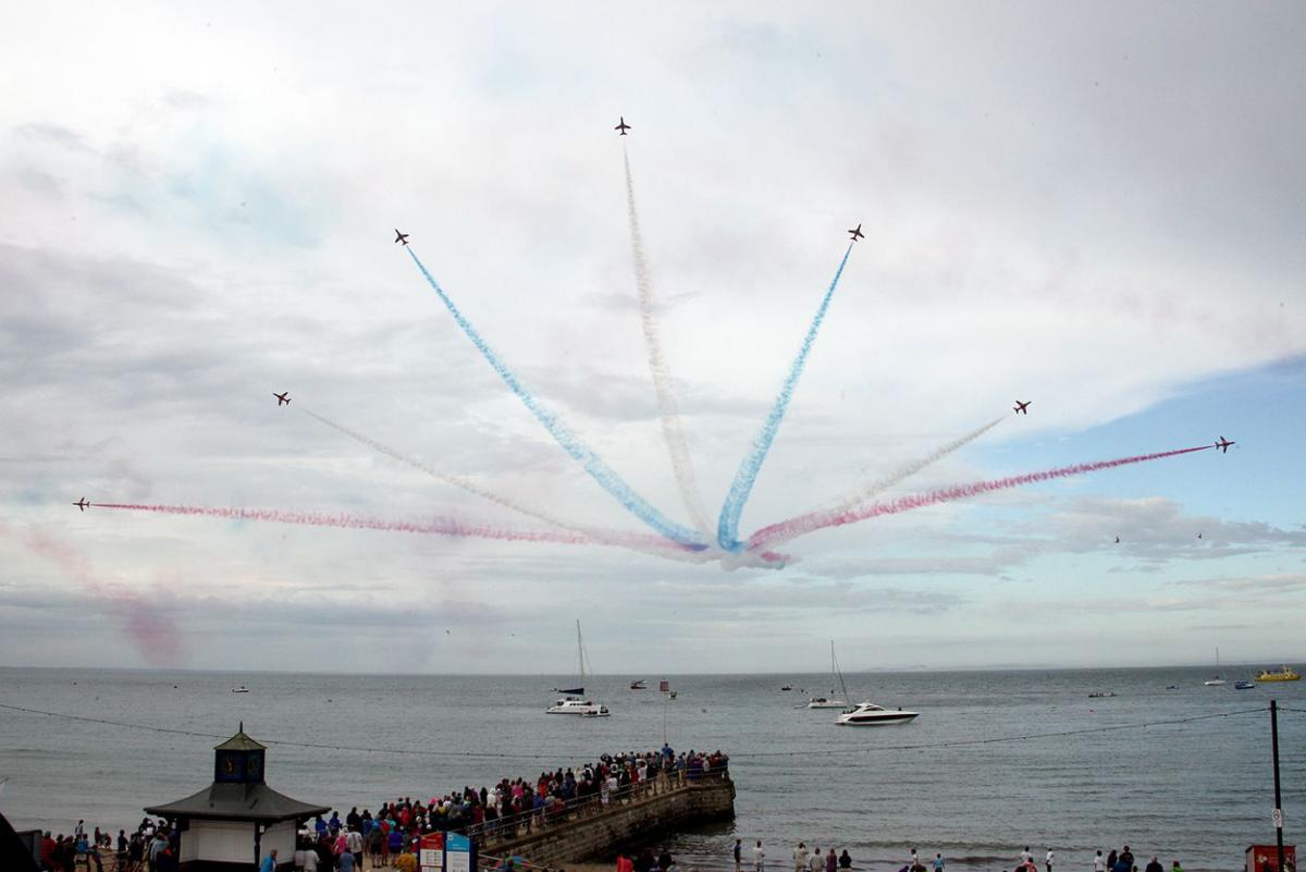The Red Arrows at Swanage Carnival in 2013