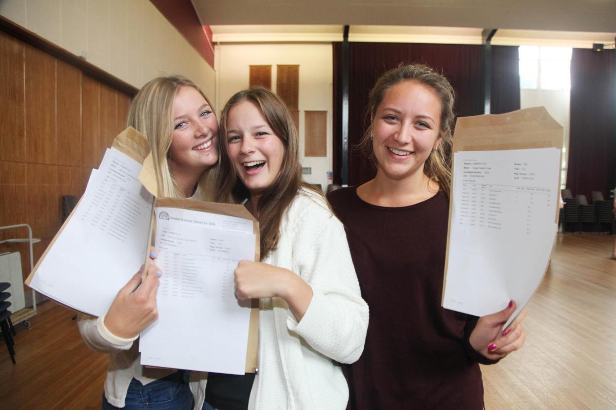 A Level results day 2015 at Parkstone Grammar School. Pictures by Nick Free. 