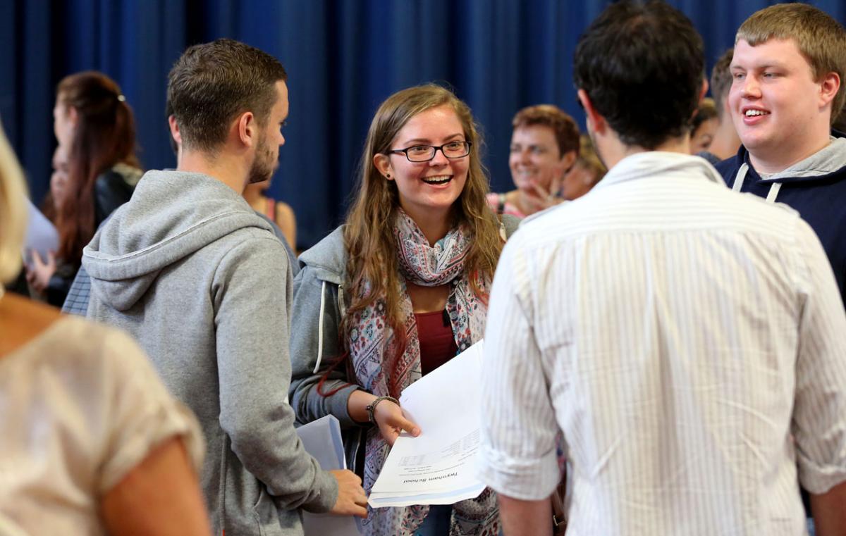A Level results day 2015 at Twynham School. Pictures by Corin Messer
