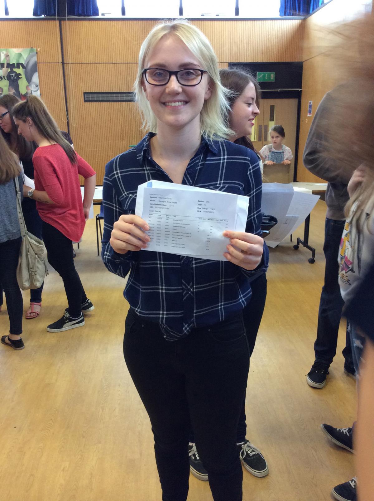 A Level results day 2015 at Corfe Hills School