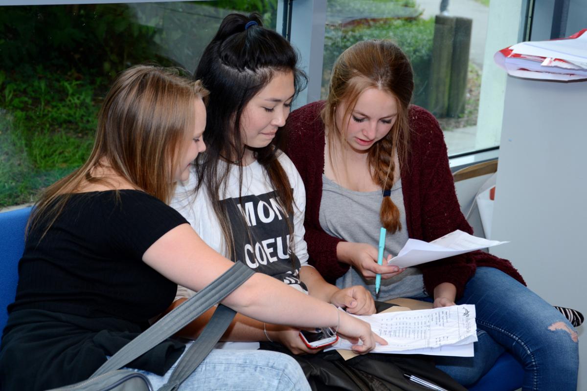 A Level results day 2015 at Poole High School. Pictures by Sian Court