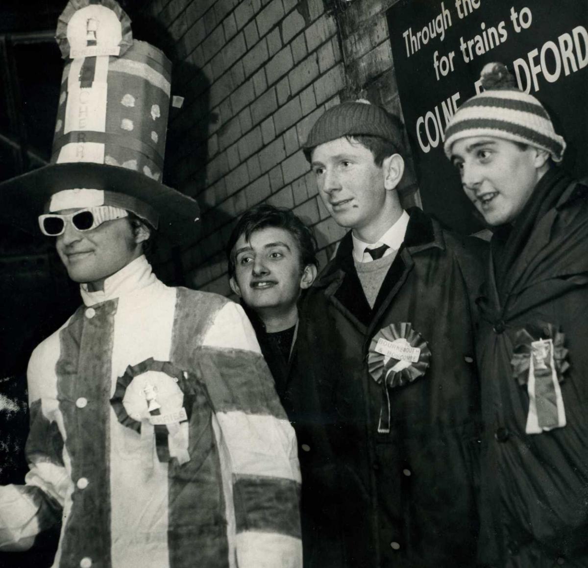 Bournemouth fans travel a full 24 hours by train to see the FA Cup 3rd round replay against Burnley  1965-1966 season. A selection of the images that are featured in the Daily Echo, AFC Bournemouth Photographic Book.