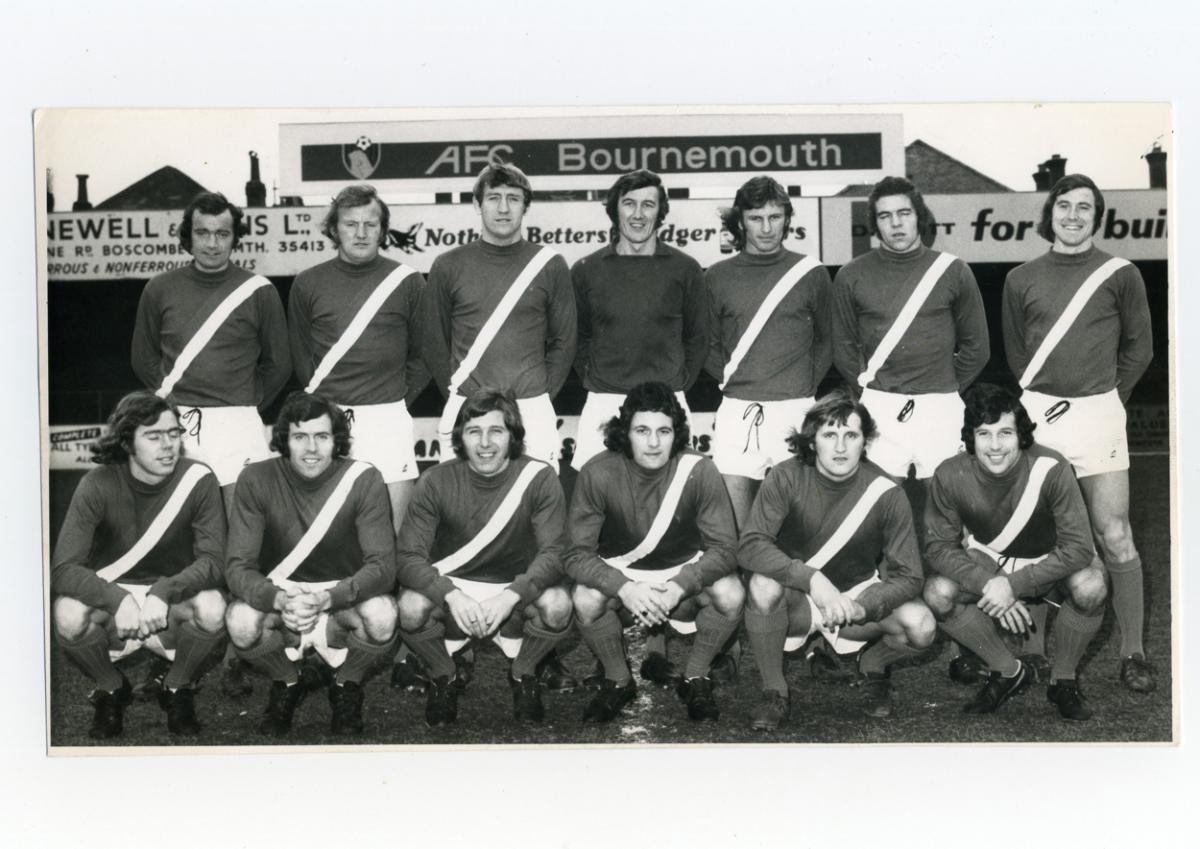 Cherries cup squad for the FA Cup game against Newcastle United,  1972-1973 season.  A selection of the images that are featured in the Daily Echo, AFC Bournemouth Photographic Book. 
