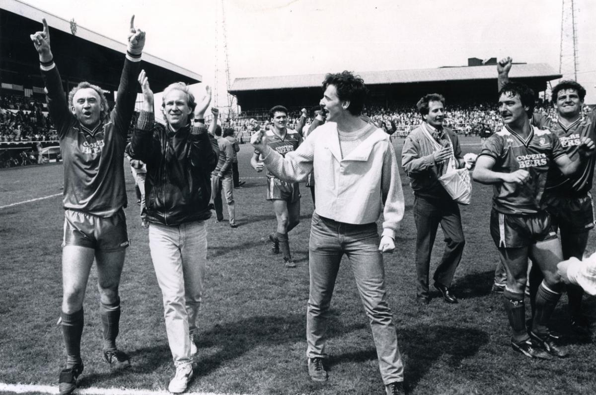 AFC Bournemouth win the Division 3 title at Fulham on 4th May 1987.  A selection of the images that are featured in the Daily Echo, AFC Bournemouth Photographic Book. 
