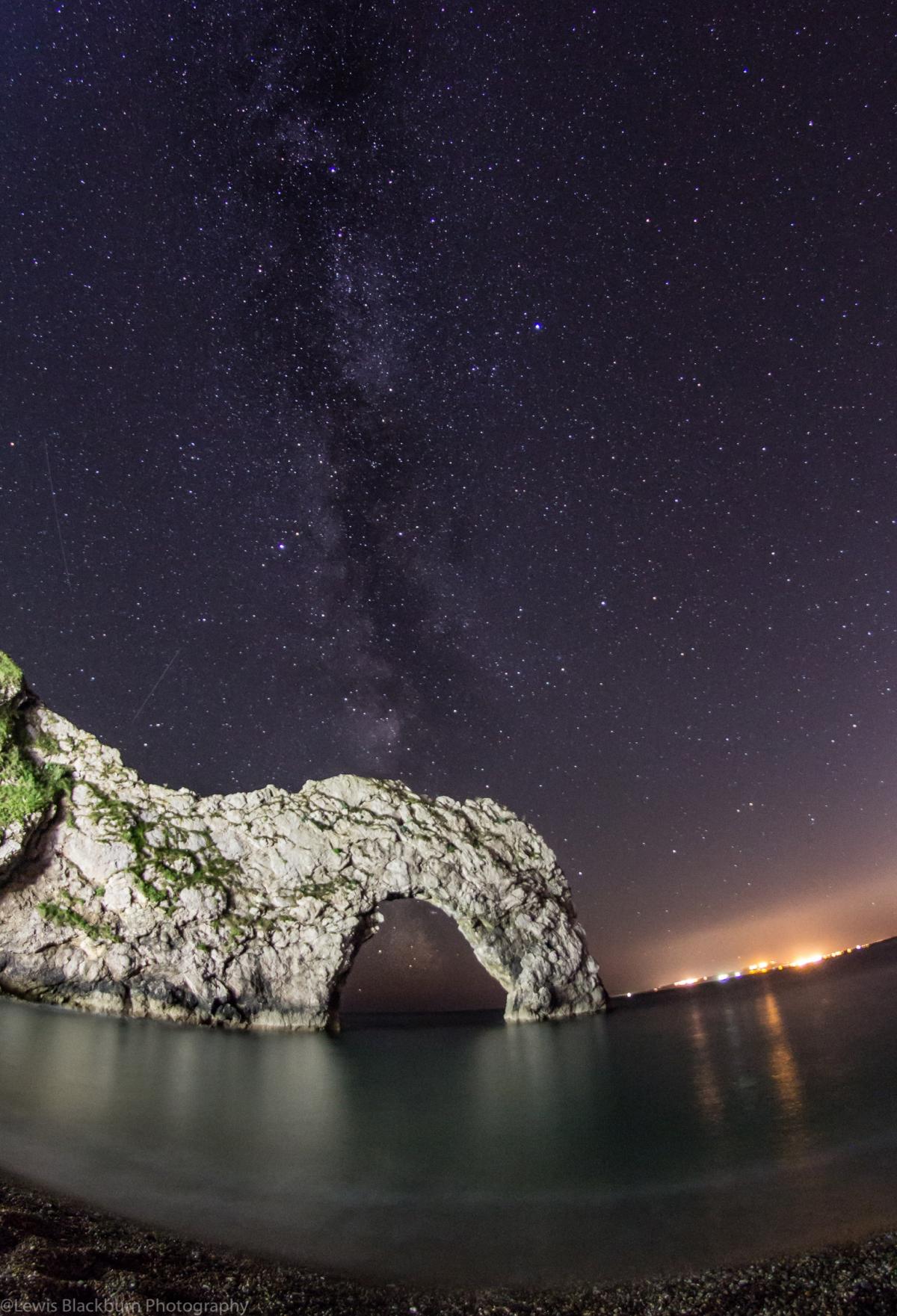 Durdle Door was illuminated for one night only as part of the Night of Heritage Light event. By Lewis Blackburn