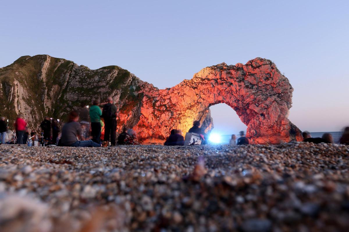Durdle Door was illuminated for one night only as part of the Night of Heritage Light event. 