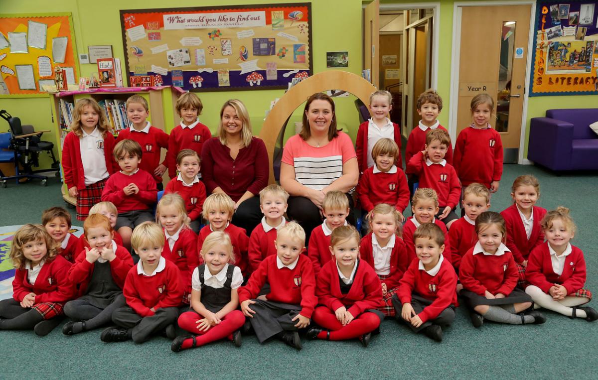 Caterpillars class at Lilliput  Infant School with teacher Miss Smith and TA Mrs Gregory