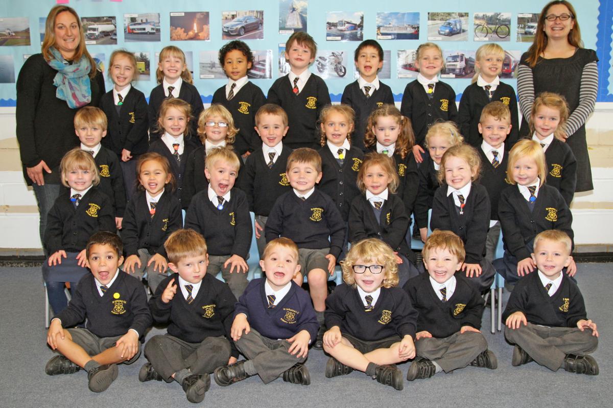 St Katharine's Primary School Nightingales class with teacher Vicky Miles, right and TA Lucy Deakin.