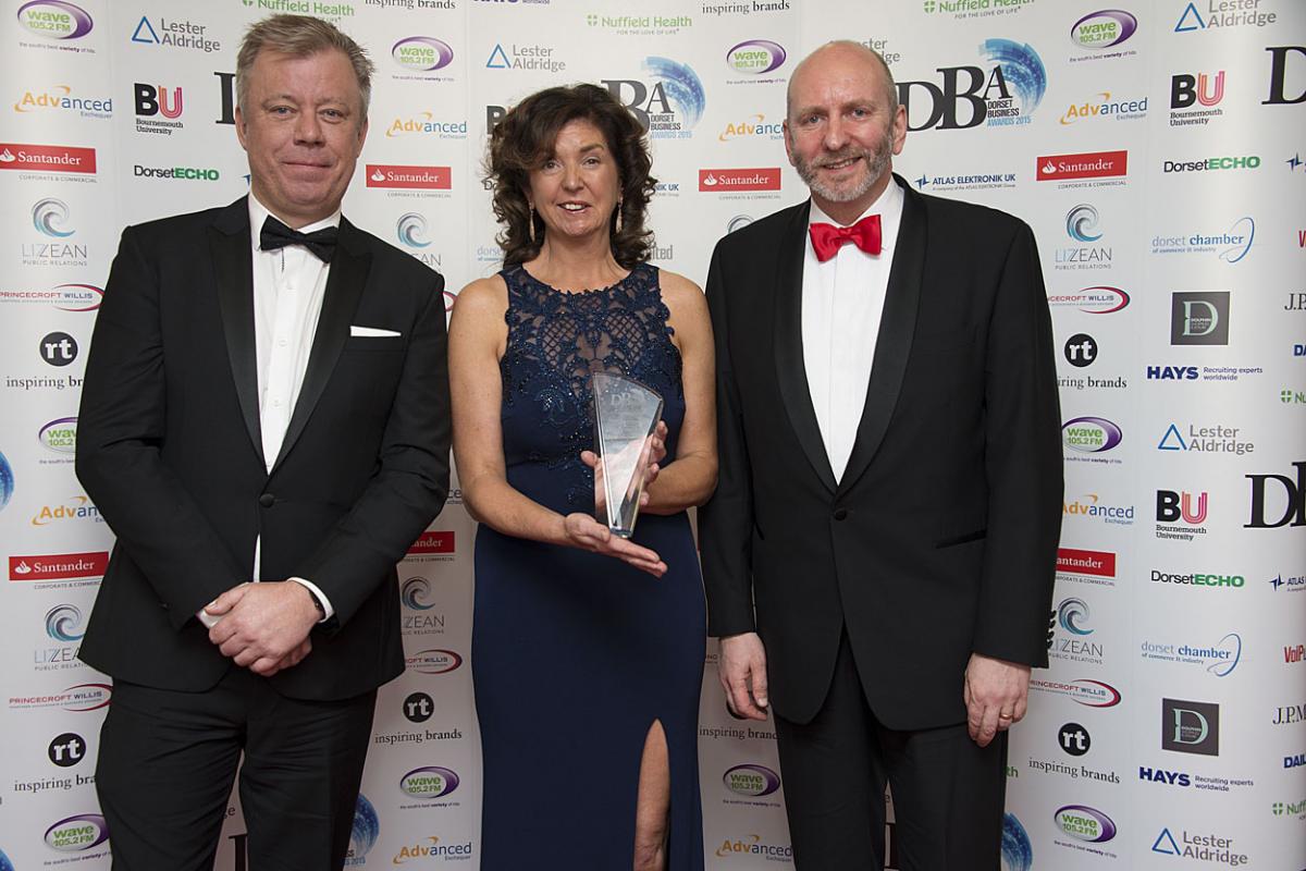 John Grinnell of Dolphin Shopping Centre, Tracie Billington-Beardsley and Steve Taylor of Fab Frocks