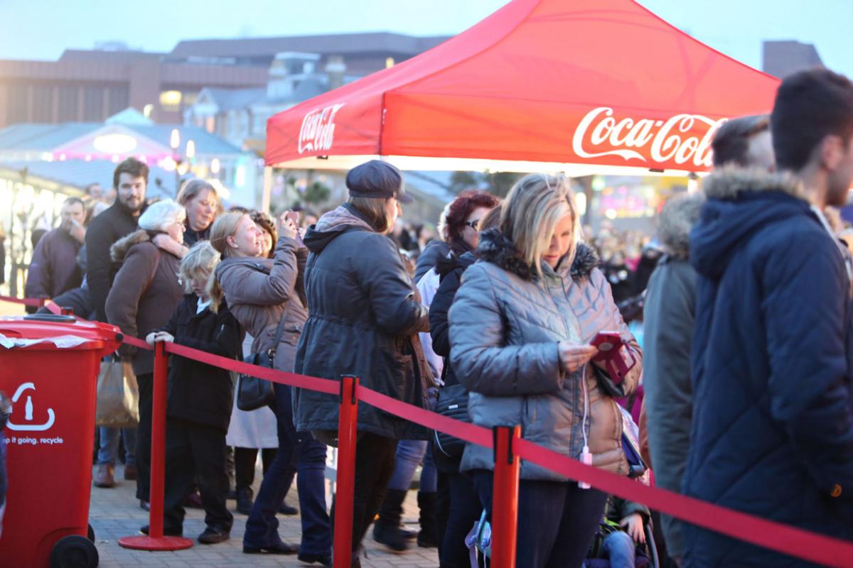 The Coca Cola truck visits Bournemouth's Pier Approach. Pictures by Sam Sheldon 