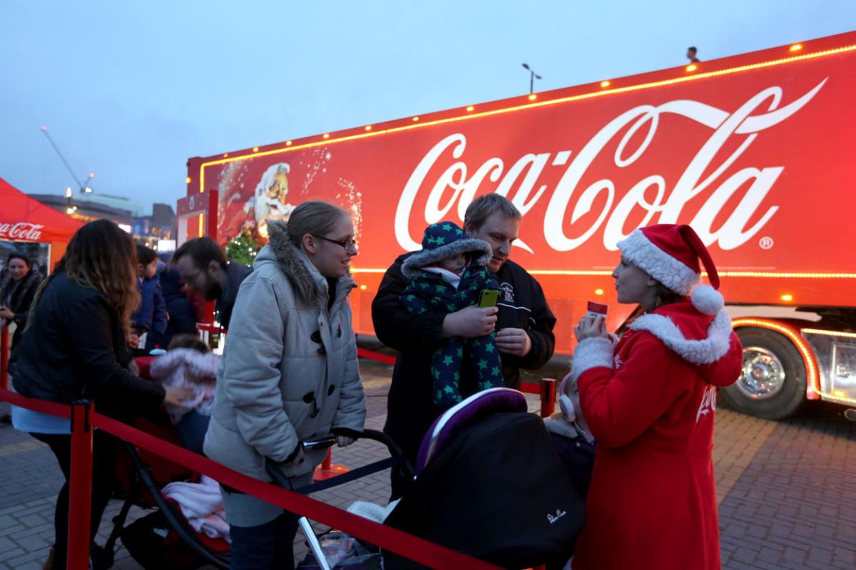 The Coca Cola truck visits Bournemouth's Pier Approach. Pictures by Sam Sheldon 