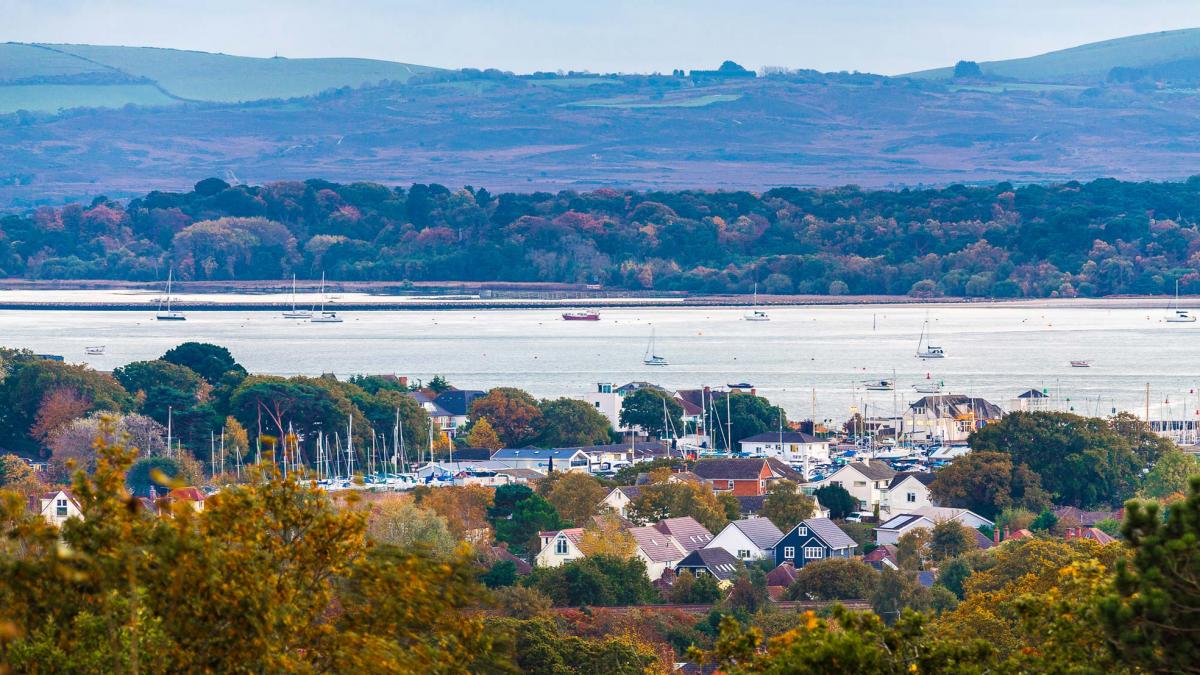View across Poole, the Harbour, Brownsea Island and the Purbecks in the background. Captured by Rehan Zia