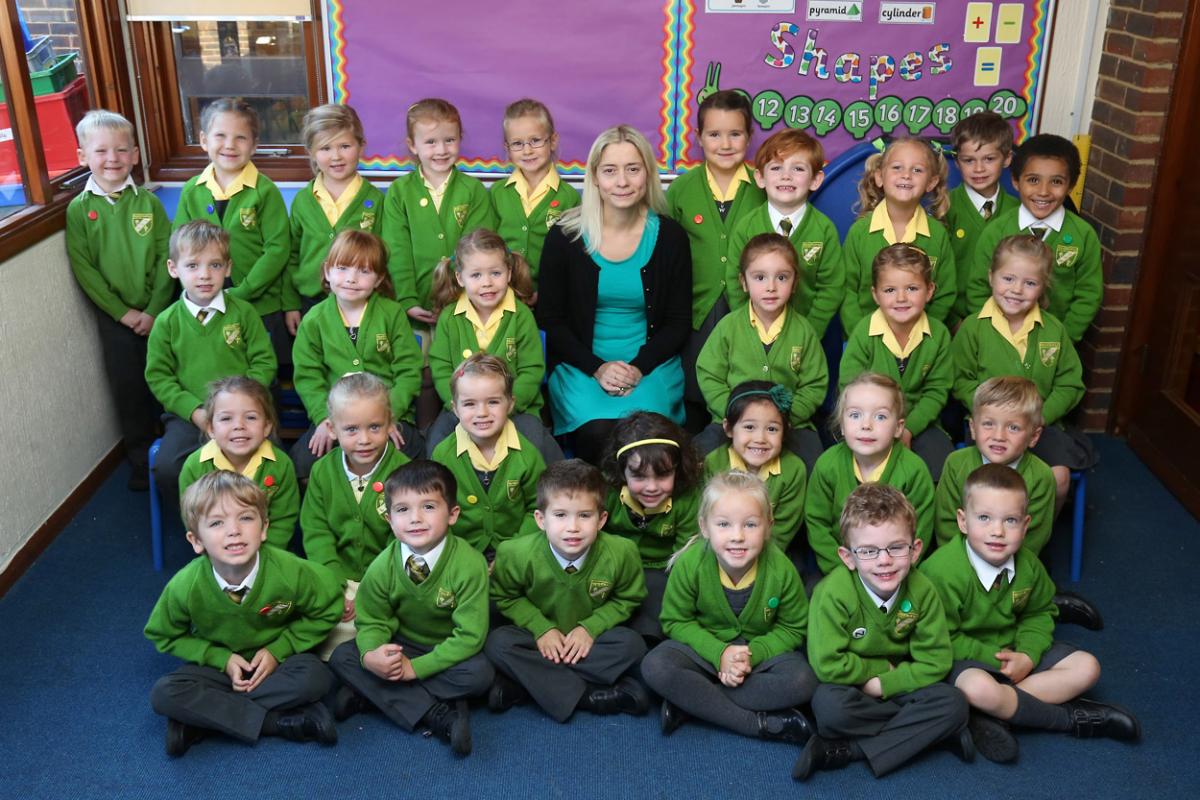 Reception children at The Epiphany C of E Primary School with teacher Katherine Gritt