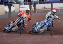 AUSSIE CHARGERS: Jason Doyle and Jack Holder do battle in the opening heat