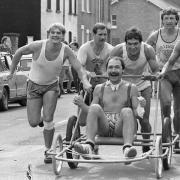 Wimborne pram race in August 20, 1983.