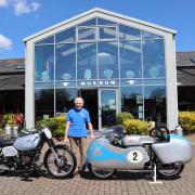 Sammy Miller with the two bikes set to head to France